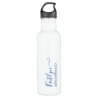 Stilvolles, modernes Bridesmaid-Geschenk | Blau Pe Edelstahlflasche