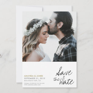 Stilvolles modernes Foto Hochzeit Speichern Sie di Save The Date