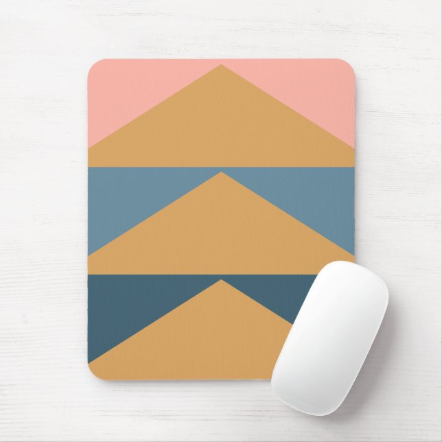 Stilvolles, modernes geometrisches Gold Blue Desig Mousepad (Mit Mouse)