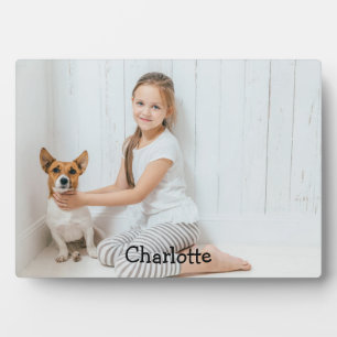 Stilvolles modernes personalisiertes Foto-Monogram Fotoplatte