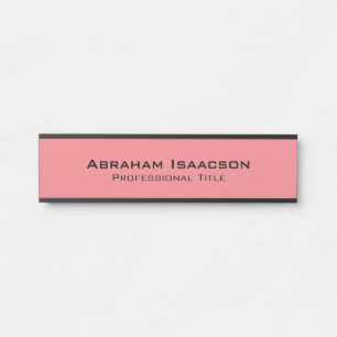 Stilvolles, modernes rosa Vorlagenzeichen Türschild