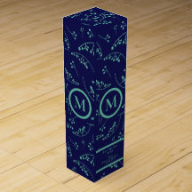 Stilvolles Monogramm aquamarines Blaubeermuster