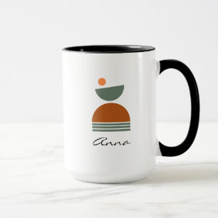 Stilvolles Monogramm Elegantes abstraktes Skript N Tasse