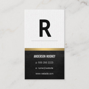 Stilvolles Monogramm mit Muster-Leder-Gold-Trim Visitenkarte