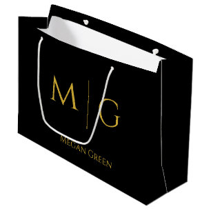 Stilvolles Monogramm mit Namen personalisiert Große Geschenktüte