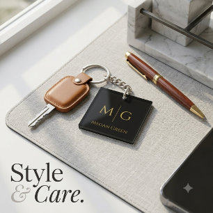Stilvolles Monogramm mit Namen Personalisiertes Ac Schlüsselanhänger