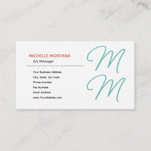 Stilvolles Monogramm Modern Minimalistisch Einfach Visitenkarte
