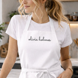 Stilvolles Monogramm Moderne minimalistische wei Schürze