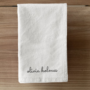 Stilvolles Monogramm Modernes Minimalistisches W Handtuch