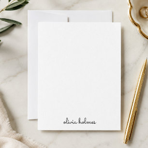 Stilvolles Monogramm   Modernes Minimalistisches W Mitteilungskarte