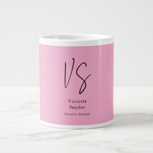 Stilvolles Monogramm Professional Hellrosa Jumbo-Tasse
