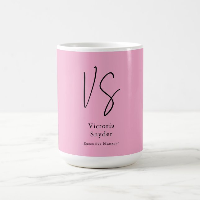 Stilvolles Monogramm Professional Hellrosa Kaffeetasse (Mittel)