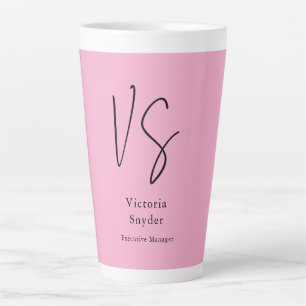 Stilvolles Monogramm Professional Hellrosa Milchtasse