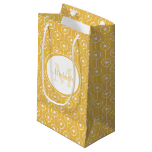 Stilvolles Monogramm Rotes und Weißes Herz mit Nam Kleine Geschenktüte