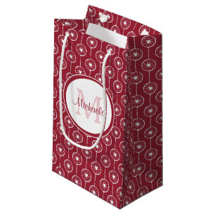 Stilvolles Monogramm Rotes und Weißes Herz mit Nam Kleine Geschenktüte