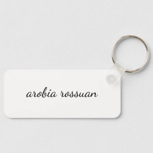 Stilvolles Monogramm   Weiße Schrift personalisier Schlüsselanhänger