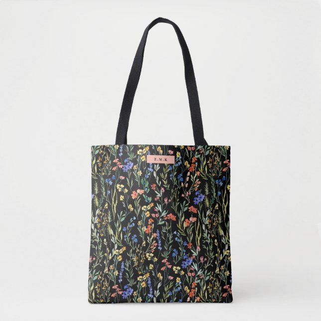 Stilvolles Muster der Wildblume Tasche (Vorderseite)