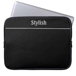 Stilvolles Muster in Schwarz und Silbergrau Laptopschutzhülle