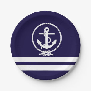 Stilvolles Nautical Theme Pappteller