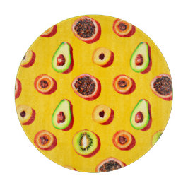 Stilvolles Neon Fruits Muster Schneidebrett