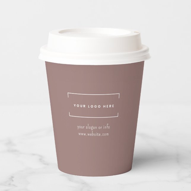 Stilvolles, neutrales Minimalistisches Firmenlogo Pappbecher (Vorderseite)