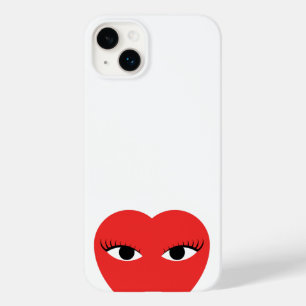 Stilvolles Niedliches Rotes Herz mit Augen auf Wei Case-Mate iPhone 14 Plus Hülle