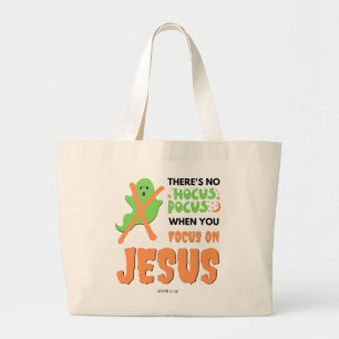 Stilvolles NO HOCUS POCUS Christlich Halloween Jumbo Stoffbeutel