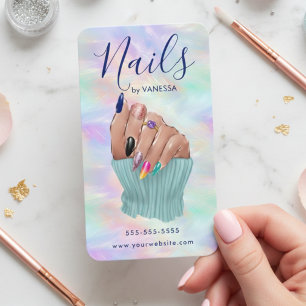 Stilvolles Opal-Nagelstudio Moderne Maniküre-Künst Visitenkarte