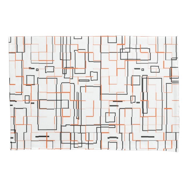 Stilvolles Orange Black Pattern Kissenbezug (Vorderseite)