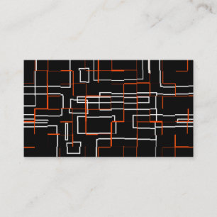 Stilvolles Orange Black Pattern Visitenkarte