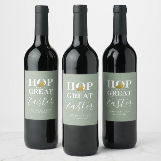 Stilvolles Osterweinlabel Personalisiert Weinetikett (Flaschen)