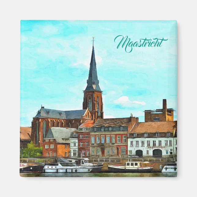 Stilvolles Panorama von Maastricht Magnet (Vorne)