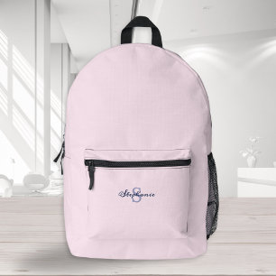 Stilvolles Pastellrosa Trend Minimal Monogramm Bedruckter Rucksack