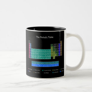 Stilvolles Periodensystem - Blau u. Schwarzes Zweifarbige Tasse