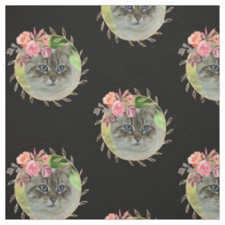 Stilvolles Personalisiertes Cat-Foto Stoff