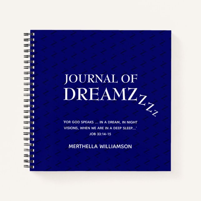 Stilvolles Personalisiertes Dream Journal Notizbuch (Vorderseite)