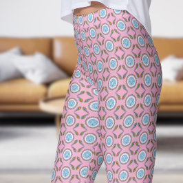 Stilvolles Pink Peacock Feathers Pattern Leggings