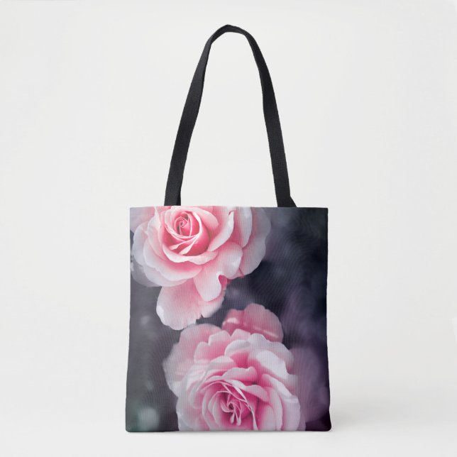 Stilvolles Pink Roses Foto Tasche (Vorderseite)