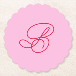 Stilvolles Pink & Rot Monogramm Anfangsbuchstabe R Untersetzer