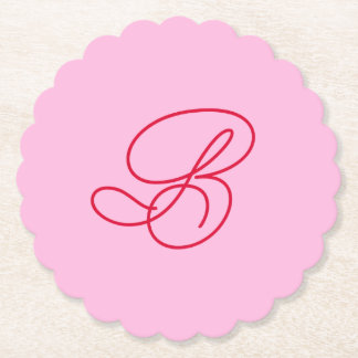 Stilvolles Pink & Rot Monogramm Anfangsbuchstabe R Untersetzer