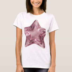 Stilvolles Pink STAR BALL Textdesign T-Shirt