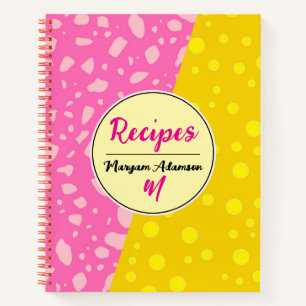 Stilvolles Pink- und Gold-Kochbuch. Moderne Küche Notizbuch