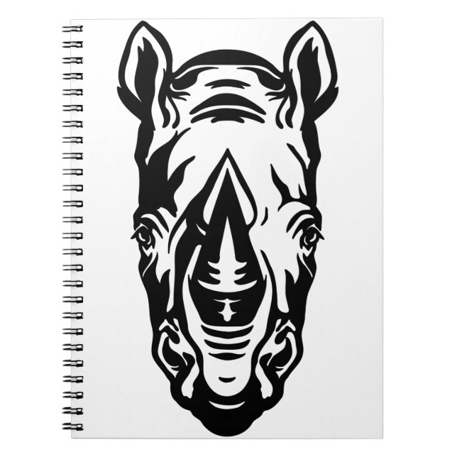 Stilvolles Portrait von Rhinoceros Notizblock (Vorderseite)