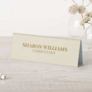Stilvolles professionelles Beige Gold Einfach Mini Tischaufsteller