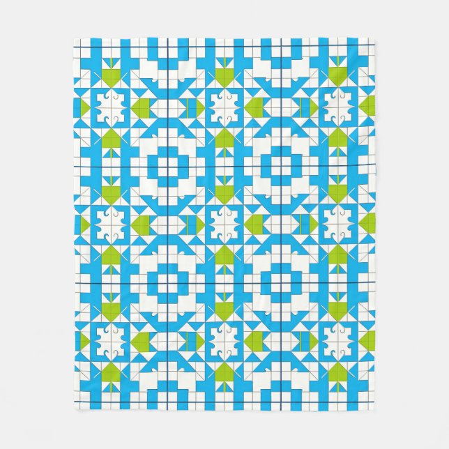 Stilvolles Puzzle Piece Muster Fleecedecke (Vorderseite)