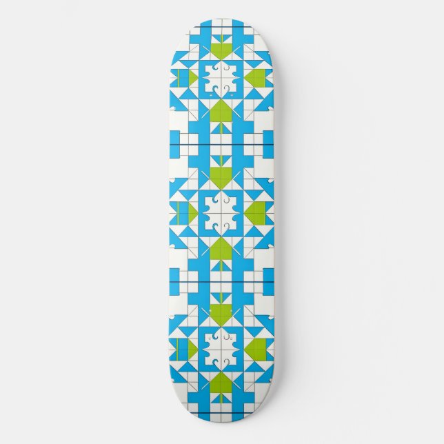 Stilvolles Puzzle Piece Muster Skateboard (Vorderseite)