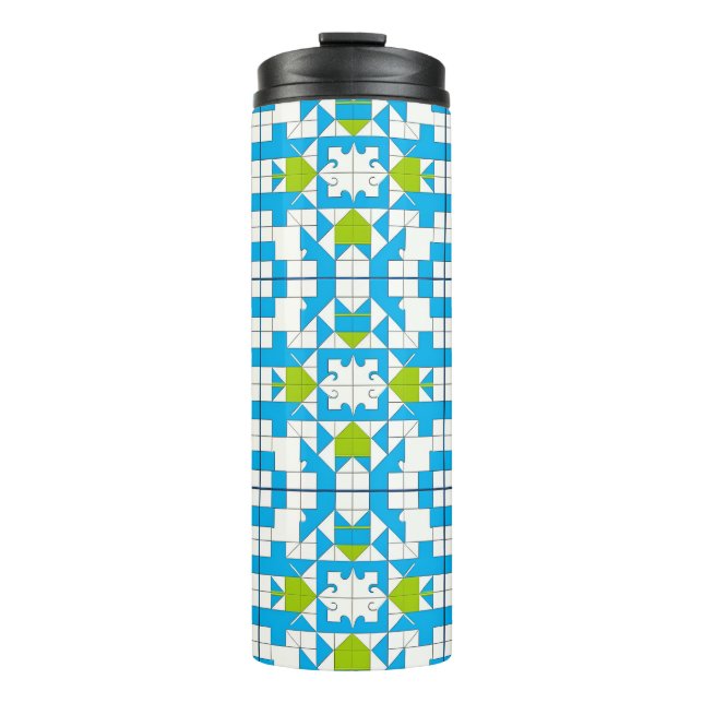 Stilvolles Puzzle Piece Muster Thermosbecher (Vorderseite)