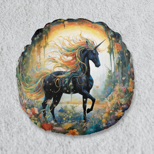 Stilvolles Rainbow Black Unicorn Throw Kissen für 