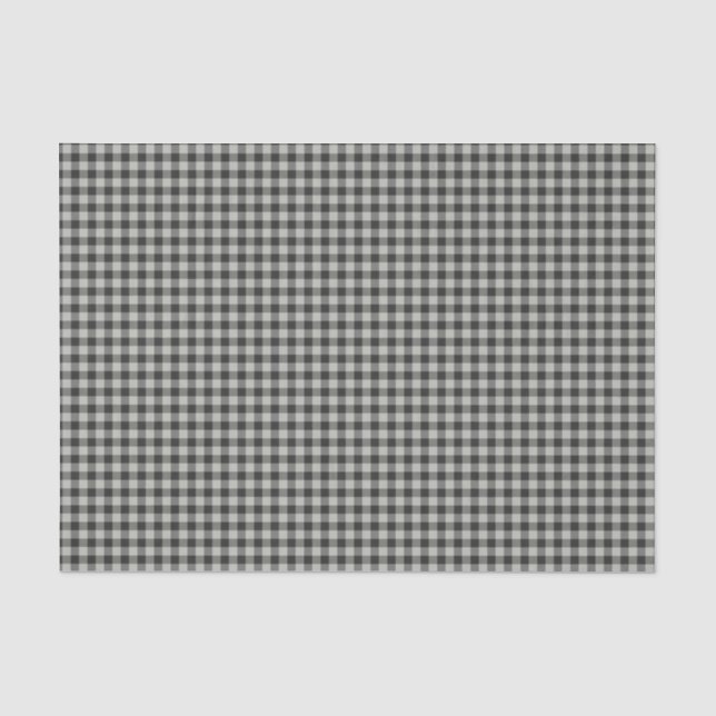Stilvolles Retro Black and Gray Gingham Kariertes  Seidenpapier (Vorderseite)