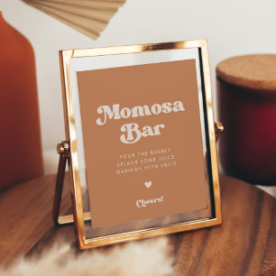 Stilvolles Retro-Braun-Zucker Momosa-Bar Poster